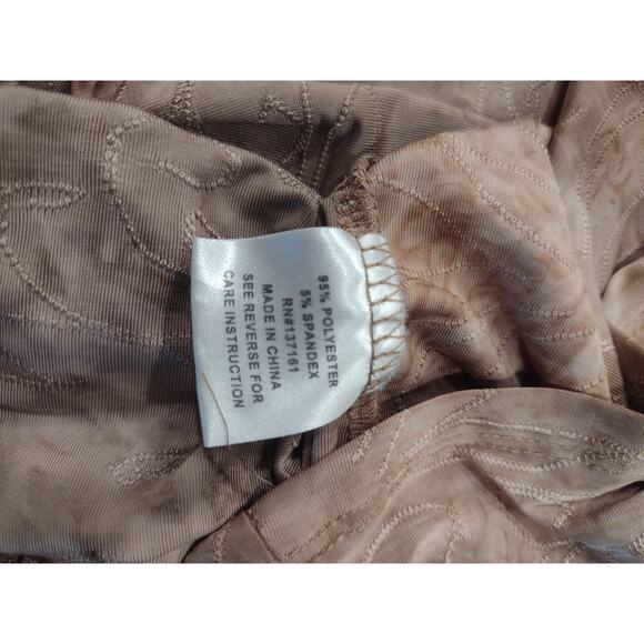 Shannon Ford New York Scoop Neck Embroidered Distressed Brown Tan Blouse Size 1X - Picture 4 of 5